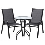 Set mobilier gradina Sersimo Torino, 2 scaune, 1 masa, gri antracit Household NewTrend