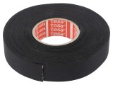 Banda textilă neagră 19mm x 25m acril automotive