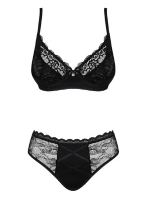 Set Lenjerie Sexy Cu Dantela Laurise, Negru, S/M foto