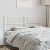 VidaXL Tăblie de pat metalică, alb, 120 cm 355347