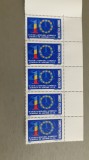 LP 1603-10 ANI DE LA ACORDUL EUROPEAN-STREIF DE 5 SERII-MNH, Nestampilat