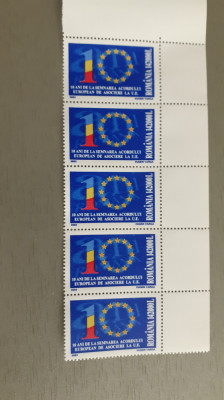 LP 1603-10 ANI DE LA ACORDUL EUROPEAN-STREIF DE 5 SERII-MNH foto