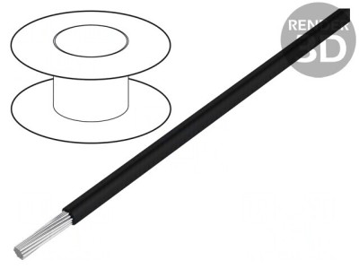 Cablu HookUp Wire PTFE 26AWG Negru 305m foto