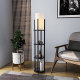 Cumpara ieftin Lampadar Shelf Negru 25x25x130 cm
