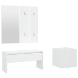 Cumpara ieftin Set de mobilier pentru hol, alb, lemn prelucrat