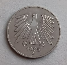 C50 - Moneda foarte veche - Germania - 5 marci - 1985 litera G