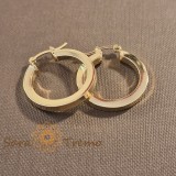 Cercei rotunzi placati cu aur , 2.5 cm, model cu corp gros, clasici si practici
