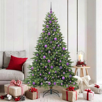 vidaXL Brad de Crăciun artificial cu 300 LED Verde 180 cm PE și PVC 3397555 foto