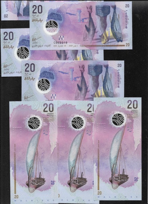 Maldive 20 rufiyaa 2020 unc pret pe bucata