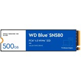 SSD WD Blue SN580 500GB M.2 2280 PCIe Gen4 x4 NVMe TLC, Read/Write: 4000/3600 MBps, IOPS 450K/750K, TBW: 300 &quot;WDS500G3B0E&quot;
