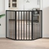 VidaXL Poartă pentru c&acirc;ini pliabilă 3 panouri negru, 150 cm, lemn plop 352190