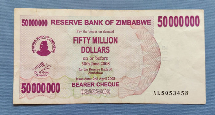 Zimbabwe - 50 000 000 Dollars / dolari (2008) sAL505