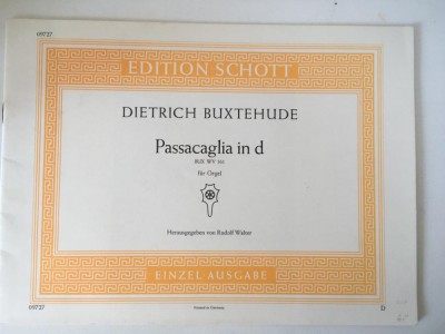 * Partitura orga Dietrich Buxtehude, Passacaglia in d, BUX WV 161 fur Orgel foto
