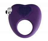 Inel Penis cu Glont Vibrator si Striatii, 10 Moduri Vibratii, Silicon, Violet, DREAM Toys