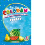 Coloram desene mari pentru cei mici (romana-engleza). Fructe