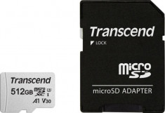 Card Transcend 300S-512GB MicroSDXC Clasa 10 UHS-I U3 + Adaptor SD foto