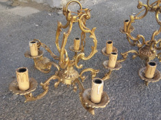 Set de 2 candelabre din bronz masiv in stil francez foto