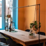 Tijă Decorativă Masă Esschert Design cu Clemă Neagră, Reglabilă 117-211cm, Oțel, Prindere Ușoară - Suport Decor Crăciun &amp; Plante
