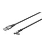 Cablu elegant extra-robust textil USB2.0 type C 90 grade - USB-A, Goobay