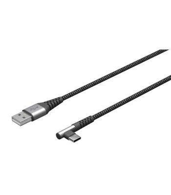 Cablu elegant extra-robust textil USB2.0 type C 90 grade - USB-A foto