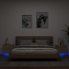 Gossi noptiere montate pe perete cu lumini led, 2 buc., stejar sonoma