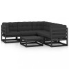 Set mobilier de gradina cu perne, 6 piese, lemn masiv de pin