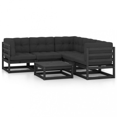 Set mobilier de gradina cu perne, 6 piese, lemn masiv de pin foto