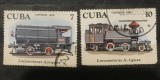 (STR3) Timbre serii Straine Cuba Tehnica Locomotive