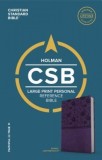 CSB Large Print Personal Size Reference Bible, Purple Leathertouch