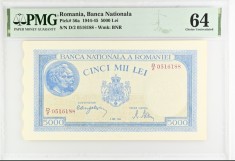 5000 lei Mai 1944 PMG64 UNC bancnota gradata