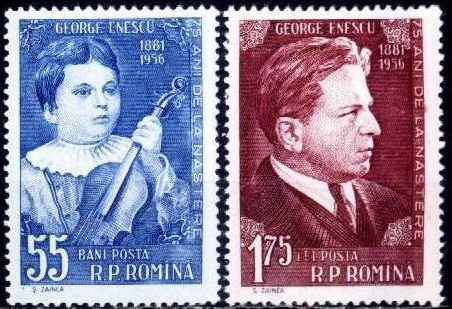 C1263 - Romania 1956 - G.Enescu 2v. neuzat,perfecta stare