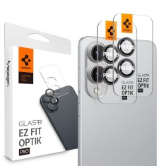 [Pachet 2x] Folie sticla camera Samsung Galaxy S25 Edge Spigen Glas.tR Optik EZ Fit Pro, negru foto
