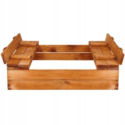 Lada de nisip capac transformabil in bancuta 98x98cm, maro Household NewTrend foto