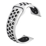 Cumpara ieftin Curea silicon compatibila Fossil Gen 5 Smartwatch, telescoape Quick Release, 22mm, Alb/Negru, Very Dream