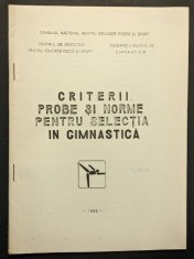 sport GIMNASTICA &ndash; CRITERII PROBE NORME pt Selectie UZ INTERN 40 pag tabele