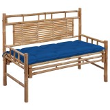 Cumpara ieftin Banca de gradina cu perna, 120 cm, bambus