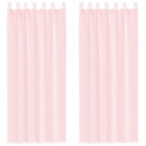 Cumpara ieftin Perdele voal cu bucle 2 buc Roz deschis 140x260 cm