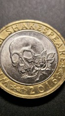 2 lire 2016 - Regatul Unit (2 Pounds) William Shakespeare foto