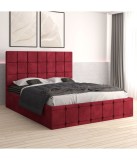 Pat tapitat VEN03 Rosu 160x200 cm + Saltea inclusa, transport gratuit