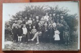 Fotografie tip carte postala, clasa de elevi, perioada interbelica