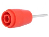 Conector banană 4mm soclu 25A 1kV roşie nichelat pentru PCB