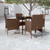 VidaXL Set de servit masa pentru grădină, 5 piese, maro și negru