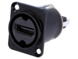 Adaptor HDMI Dublu Ecranat Aurit - Negru