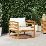 VidaXL Scaun de grădină cu perne crem, lemn masiv de acacia 311868