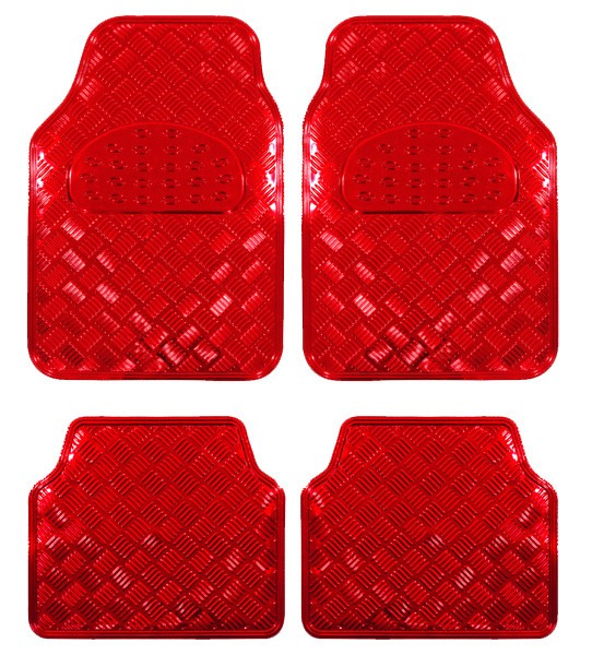 Covorase Auto Universale, model Diamond, culoare Crom Rosu