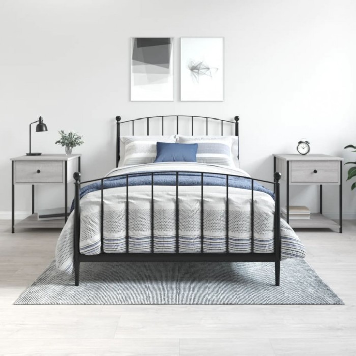 vidaXL Noptiere, 2 buc., gri sonoma, 44x45x58 cm, lemn prelucrat 825850