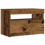 Cumpara ieftin Noptiera cu lumini LED Lemn vechi 60x35x40 cm Lemn prelucrat