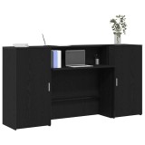 Cumpara ieftin Birou de recepție Stejar negru 200x50x103,5 cm Lemn prelucrat