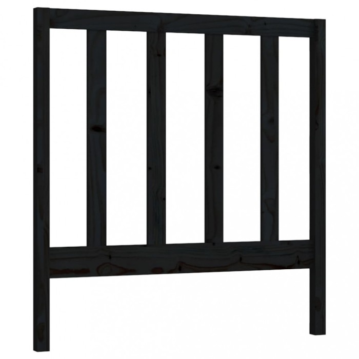 vidaXL Tăblie de pat, negru, 81x4x100 cm, lemn masiv de pin 817669