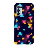 Husa compatibila cu Oppo Find X3 Pro model Neon triangles, Silicon, TPU, Viceversa, Transparent, Carcasa